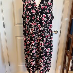 J. Jill Black and Red Floral Dress